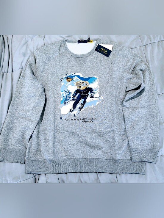 Polo Ralph Lauren Other - Ralph Lauren Gray Polo Bear Ski Crewneck Sweatshirt Size XL NWT